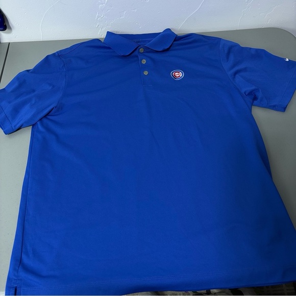 Nike Golf Dri-Fit Cubs MLB Polo Short Sleeve Blue Men's XL Shirt - Picture 6 of 9